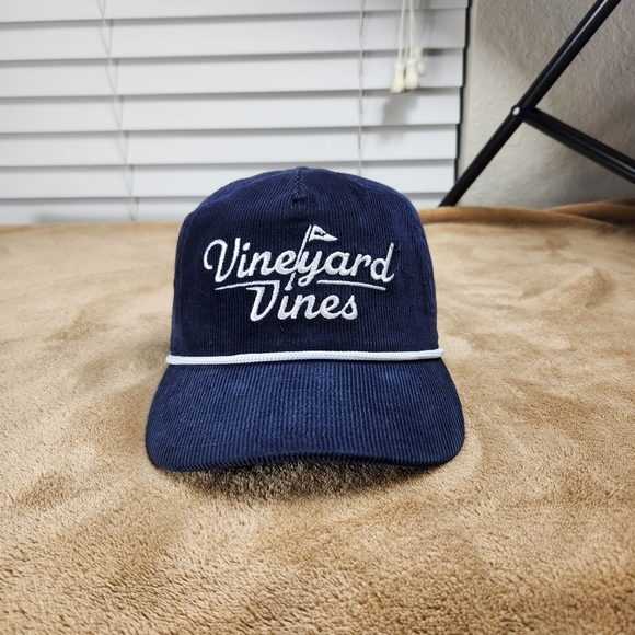 Vineyard Vines Other - Vinyard vines NWT Golf corduroy 5 panel casual hat in a navy blue colorway.